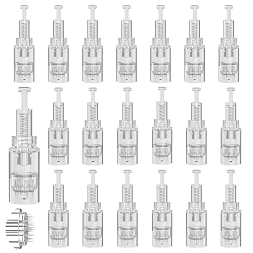 Microneedling Nadeln 20 Stücke 24 Pins Ersatz Derma Pen Mikronadel Microneedling Nadelpatronen Micro Nano Nadeln Kartuschen Ersatzteile Dermapen Microneedling Gerät Ersatznadeln Needle Patrone