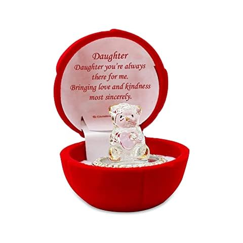 Online Street Crystal Glass Gift for Daughter Gift with Red Heart For Wedding Anniversary Birthday Presents (Daughter) Cover