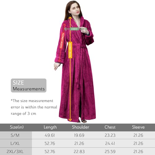 Peignoir long en polaire femme Hellomamma, pyjama chaud de nuit d'hiver - 7