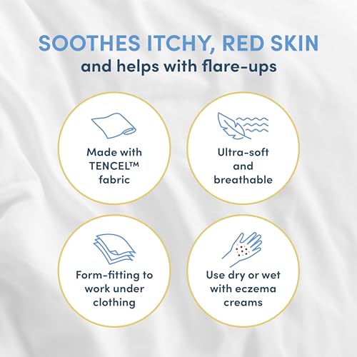Wrap-E-Soothe Ultra-Soft Non-Itch Eczema Arm or Leg Sleeves for Adults & Teens (Extra Small 8"-13"), Eco-Friendly Tencel Eczema Clothing, No Zinc or Dyes