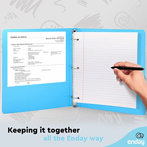 1 Inch 3 Ring Binder 1” Binder Clear View Cover With 2 Inside Pockets, Colored School Supplies Office And Home Binders Assorted Colors May Vary (4 Pack) – By Enday #TOP5