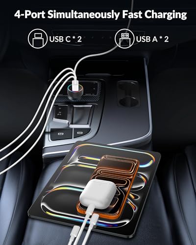 Car Charger USB C, 4-Port 90W Super Fast Charging Car Phone Charger Accessories Dual USB-C & USB-A Cargador Carro Cigarette Lighter Adapter for iPhone 17 16 15 14 13 12, iPad, Galaxy, Tablet, Android - Image 5