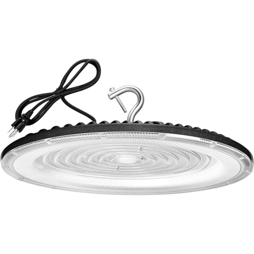 XYCN 250W UFO Led High Bay Light,120VAC,5000K Daylight Commercial Bay Lighting,IP66 Waterproof,41050LM,1150W MH/HPS with Plug Area Lighting for Warehouse/Shop/Workshop/Barn/Gym/Factory
