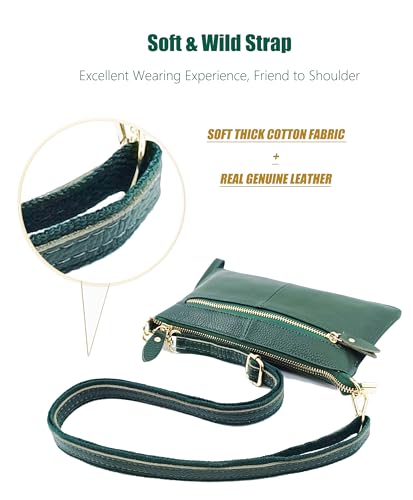 PORT&LOTUS Real Genuine Leather Crossbody Purses for Women Small Wristlet Shoulder Bag Ladies Handbags2