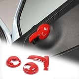 Tumukiw 4PCS Inner Door Handles Cover Trim Compatible with Fiat 500/500 Abarth 2010-2024 Car Inner Door Handles Cover Protector Trim ABS Interior Decorative Cover Trim Sticker (Glossy Red)