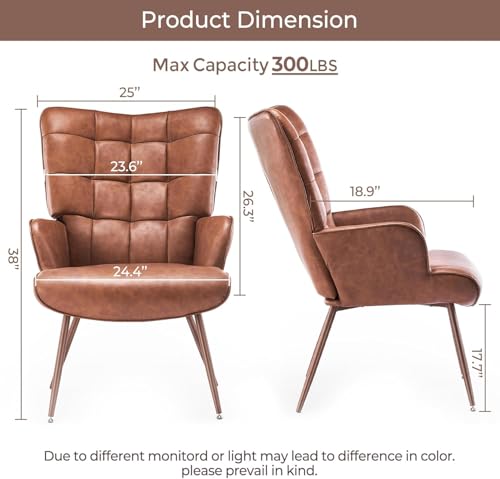 Sillón Plegable Cuero Sintético Marrón miniatura 2