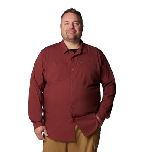 Image of Columbia Men Polyester Loose Omni-Shade Ridge Utility Lite Hiking and Trekking Long Sleeve Shirt