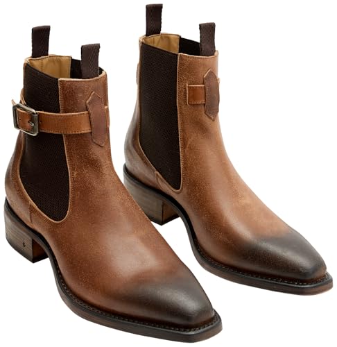 John Varvatos Men's Walker Buckle Chelsea Boot Mid Calf2