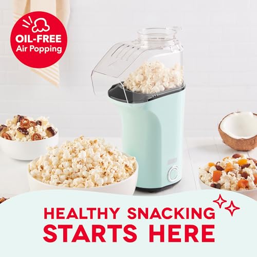 Dash Fresh Pop Popcorn Maker - Oil-Free, Air Popcorn Popper - With Measuring Cup & Recipe Guide - Perfect for Movie Nights - 16 Cups, Aqua - Image 3