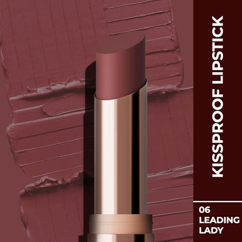 Image of Colorbar Kissproof Lipstick | Leading Lady Mauve | Lightweight Matte Texture | Vegan & Cruelty Free | Free from Paraben, Mineral Oil & Sulphate | Long-Lasting Lip Color (3.7 g)