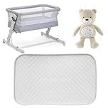 Next2Me Foam Mattress for Chicco & Tutti Bambini Cozee Bedside Crib - Anti Fungle Quilted Cover Replacement Mattress for Next 2 Me Bedside Crib - 83 x 50 x 5cm - Made in UK