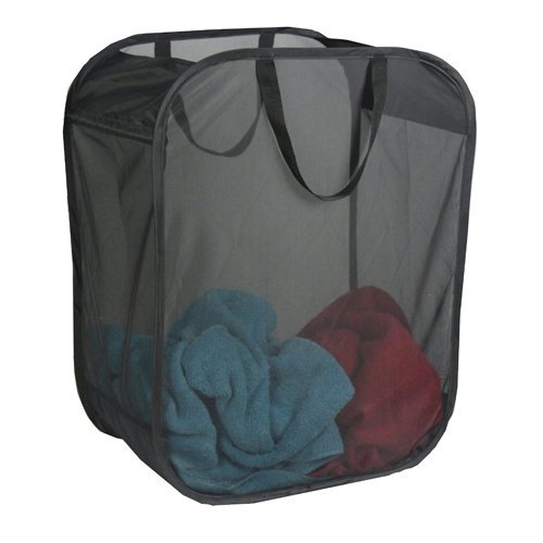 WorldCare® Black Single Light Weight Micro Mesh Hamper, 11 X 18 X 24 by Richards Homewares