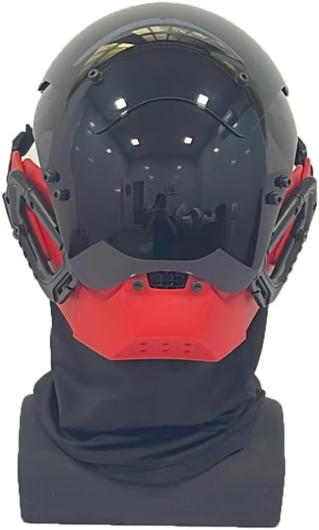 Punk Mask Cosplay with Multicolor Base Round Light - Futuristic Mask Halloween Fit Party Music Festival Accessories
