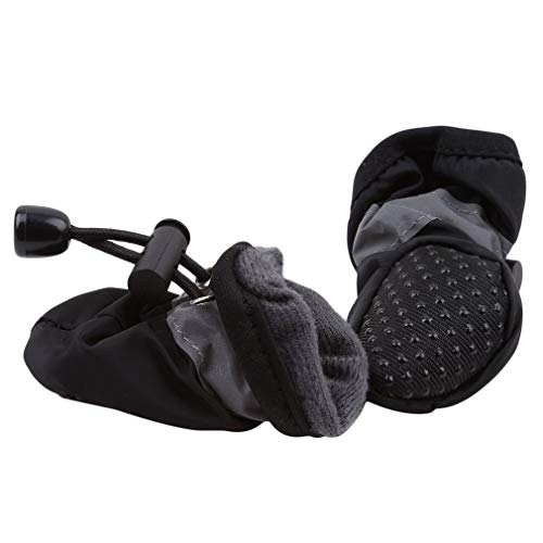 4 wasserdichte Hundeschuhe, schützende Hundeschuhe, rutschfeste Schuhe, Pfotenschutz, Stiefel für Haustiere, Katzen, Hunde, S, Schwarz