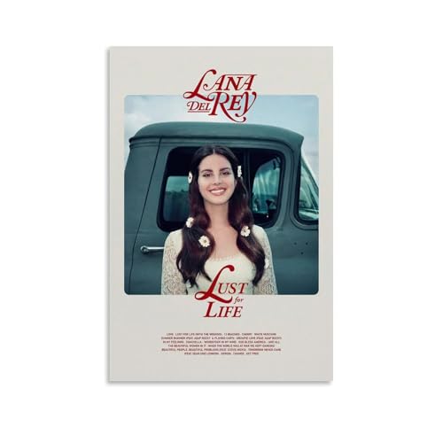 Mianm Lana Del Rey Affiche Chanteuse Lust For Life Album Couverture Vintage Pour Chambre,...
