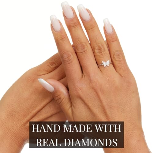 Beaux Bijoux Real Diamond Rings for Women in Sterling Silver - Engagement, Promise Anniversary, Genuine Fine Diamond Rings in Multiple Shapes and Styles2