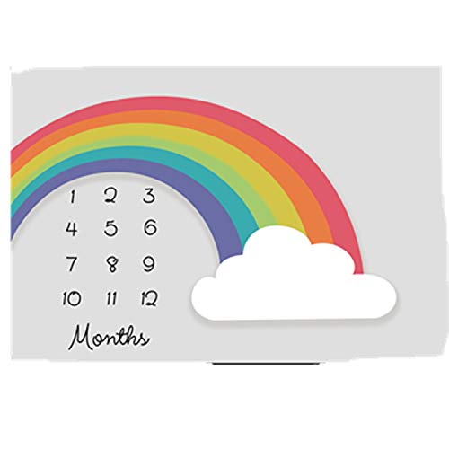 Regenbogen Flanell Baby Meilenstein Decke (senden Sie 2 Sätze Von Bilderrahmen), Diligencer Neugeborenen Monatlichen Meilenstein Decke Mädchen Junge G