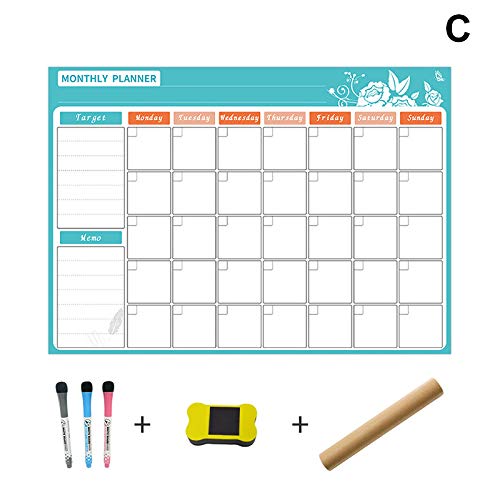 Jishu Uitwisbare Kalender voor Koelkast Magnetische Whiteboard Kalenders Maandelijks/Wekelijkse Planner Wekelijkse… - Image 3