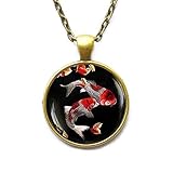 Koi Fish Necklace, Japanese Koi Fish, Japanese Art Pendant, Koi