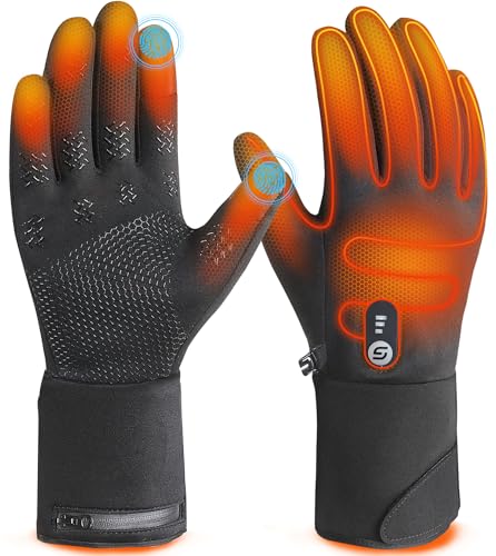 JS LifeStyle Heated Gloves for Men Women HG02,7.4V 3000mAh Rechargeable Battery...