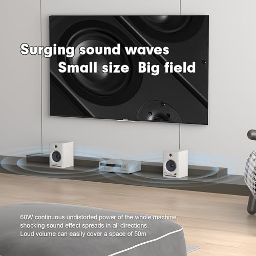 Image of Ortizan C7 Dual-Mode 2.0 Studio Monitors, Active Monitor Speakers for Near Field Music Production, Bluetooth 5.3 Wireless Computer PC Monitor Gaming Bookshelf Speakers(Pair, Beige)