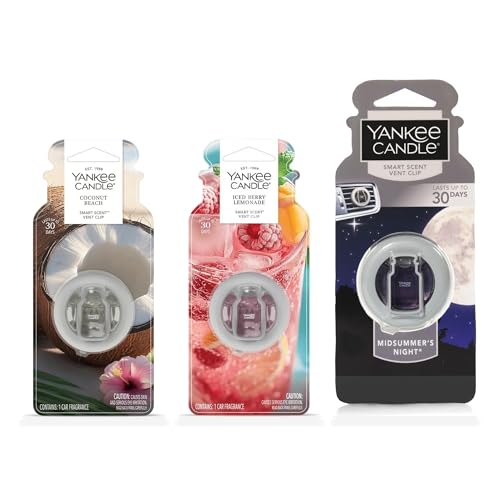 Image of YANKEE CANDLE Car Air Freshener Vent Clip, Night Rider Scents, Smart Scent Odor Eliminator for Vehicles, Compact Clip-On Design with 30-Day Consistent Fragrance, (Variety Pack)