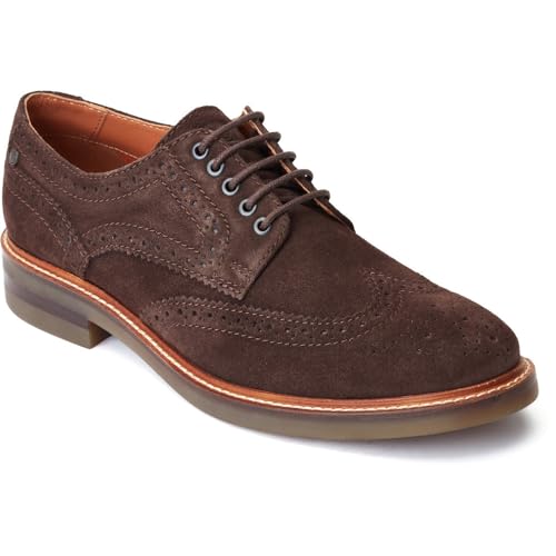 Base London - Zapatos de Cordones de Cueros Hatfield Classic para Hombre (44 EU) (Marrón Quemado)