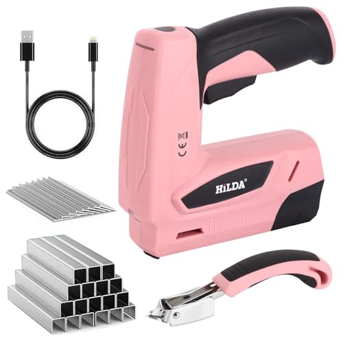 Grapadora inalámbrica, grapadora recargable 2 en 1, grapadora eléctrica ligera con removedor de grapas de cable USB, 2000 grapas para tapicería, manualidades, techos, alfombras, reparación de