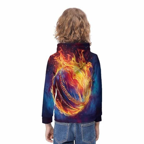 Sweatshirt baseball 3D pull ado 9-11 ans sweat à capuche hiver - 4