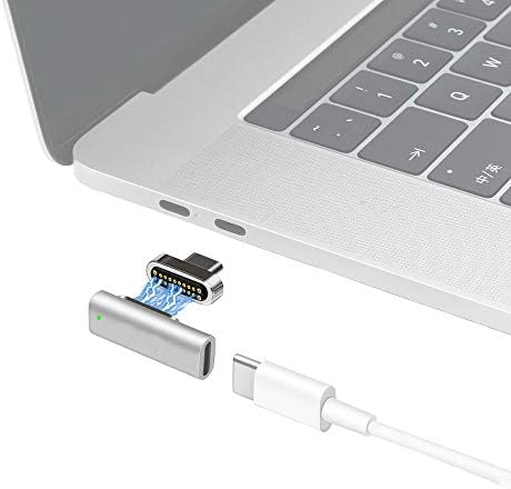 USB C Connector Converter Type C Magnetic Charger Adapter 20Pins USB 3.1 10 Gb/s PD 100W Quick Charge Compatible MacBook Pro Type C Devices, Silver