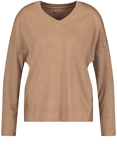 Gerry Weber Damen Leichtes Sweatshirt Langarm unifarben Camel Melange 42