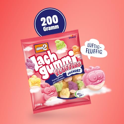 nimm2 Lachgummi Fluffies – 1 x 200 g – Fruchtgummis mit Fruchtsaft, Joghurt und Vitaminen – Süßigkeit zum Teilen und Naschen 2