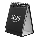 Design compact : dimensions : 10,20 x 7,60 x 5,70 cm. Le mini calendrier de bureau 2026 est pliable et s'adapte à les bureaux, à la maison comme bureau.