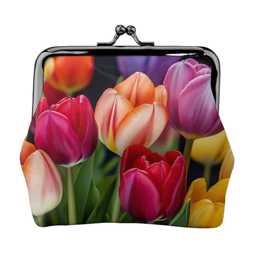 Porte-monnaie à motif floral en cuir synthétique - Petit portefeuille tendance vintage mixte