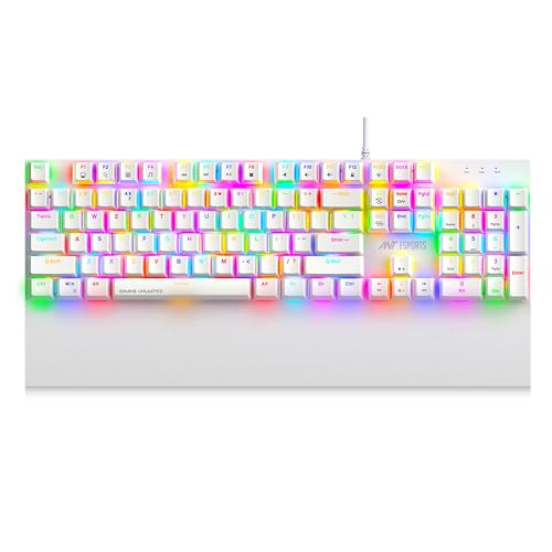 Image of Ant Esports MK4100 RGB Mechanical Gaming Keyboard, Outemu Brown Switches Tactile & Clicky - Chroma RGB - Magnetic Wrist Rest - Double Shot ABS Keycaps, Hot Swappable Switches - Mercury