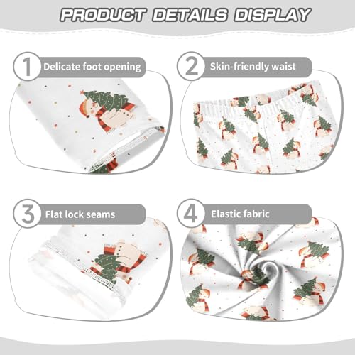 Girls Leggings Cute Snowman Carrying Christmas Tree Toddler Girls Clothes Leggings for Girls Toddler Girls Leggings 3-4T3