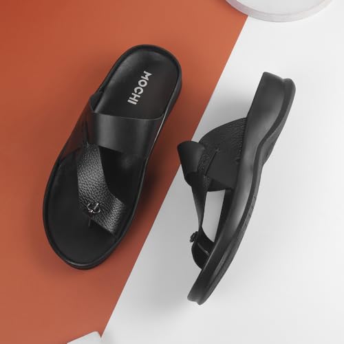 Image of Mochi Men Comfort Leather Chappal For Regular Use