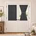 Aquazolax Blackout Rod Pockets Door/Window Curtain Back Door Side Panels for Privacy - 54W x 40L Blackout Window Treatment Curtains Drapery for French Door - 1 Panel, Grey
