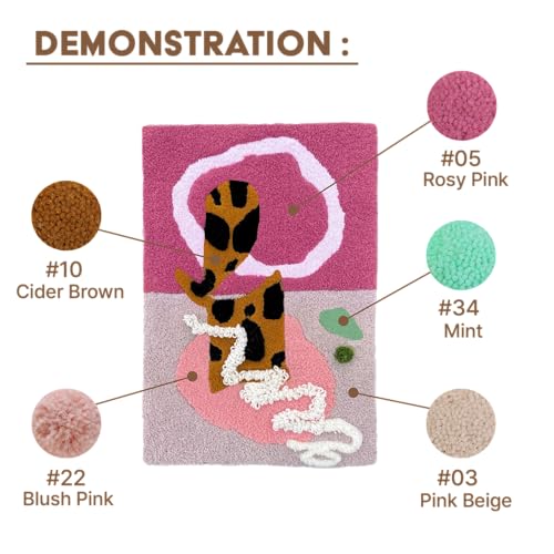 Image of Tufting Yarn Bundle - 5 Color Pack (Mint, Cider Brown, Blush Pink, Pink Beige)
