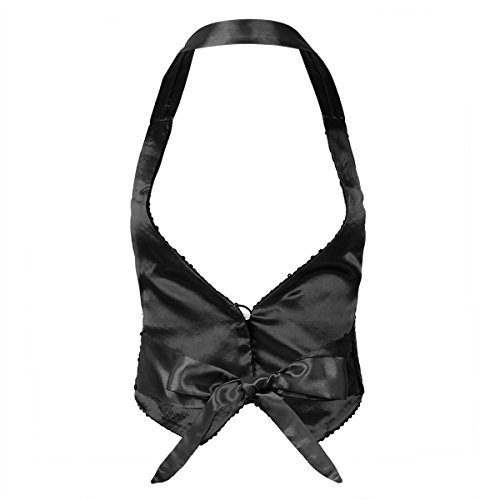 Sxiwei Women's Glitter Sequins Vest Jacket Tuxedo Suit Waistcoat Sleeveless Halter Neck Shirts2