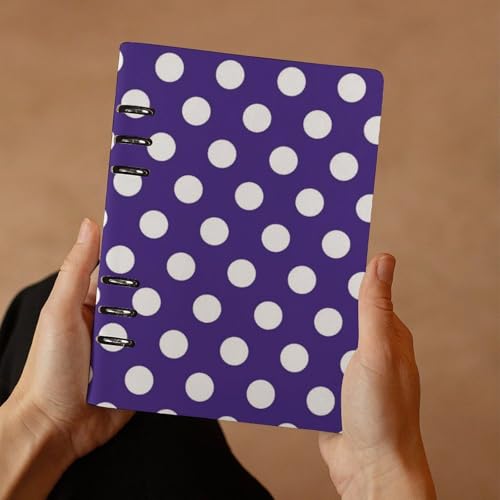 Carnet de notes A5 rechargeable écriture école affaires cuir violet à pois - 7