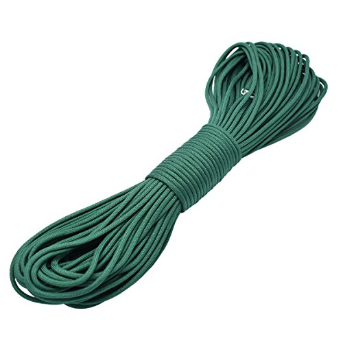 100ft Type III 7 Strand Core Paracord 550 Parachute (25# Grass Green)