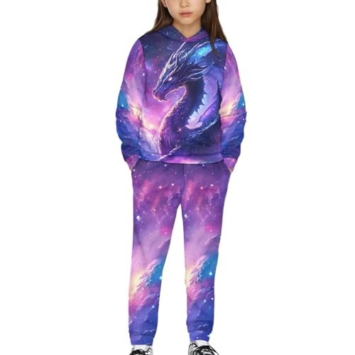 Kids Sweatshirt Set Size 4-12 Casual 2 Pcs Long Sleeve Hoodie Sweatshirt and Sweatpant Sets Kids Tracksuit Set3