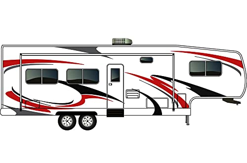 Replacement RV Graphic Design Vinyl Stickers Decals kit for Fifth Wheel Trailer Hauler (8106)