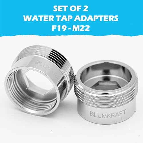 BLUMKRAFT F19 - M22 Solid Metal Silver Brass Tap Adaptor 19mm Female 22mm Male (F19-M22 / M22-F19) - Image 2
