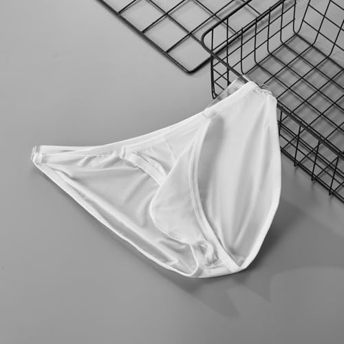 Men's Invisible Straps Waist Smooth Cool Ice Silk Sexy Pouch Underwear Briefs4