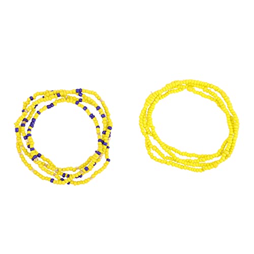 VALICLUD 2 Series Cadena De Playa Cadena De Cintura De De Imitación Vistoso Cadena Del Vientre Con Cuentas Cadena Alrededor De La Cintura Rosario Yellow Metal 6 Piezas X 2