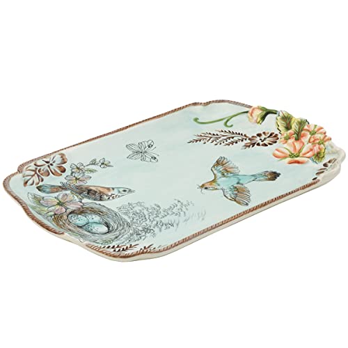 Fitz & Floyd Fitz and Floyd English Garden Serving Platter, 17 Inch, Blue