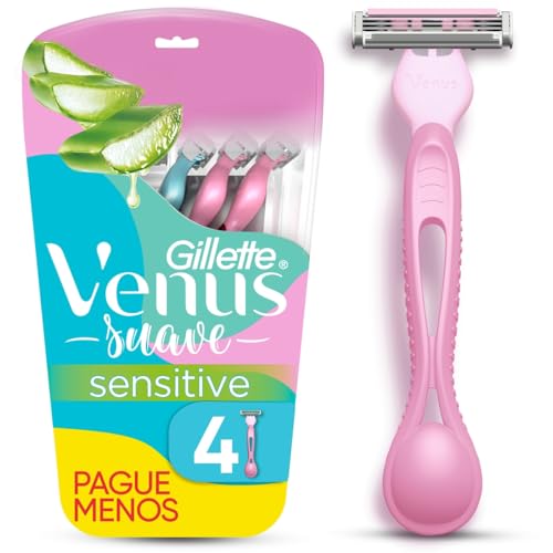 Gillette Venus Aparelho de Depilação Descartável Suave Sensitive, 4 Unidades