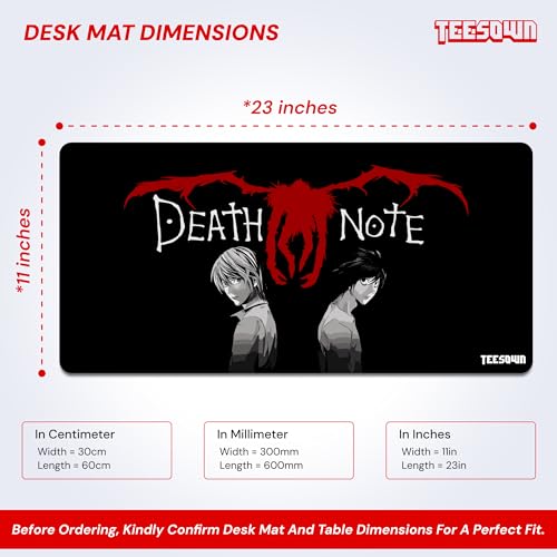 Image of Anime Large Extended Mouse Pad Death Note for Laptop Desktop PC Gaming Desk Mat Rubber Base Desk Pad